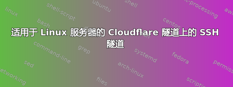 适用于 Linux 服务器的 Cloudflare 隧道上的 SSH 隧道