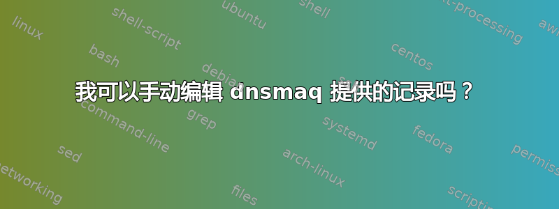 我可以手动编辑 dnsmaq 提供的记录吗？