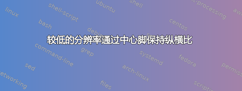 较低的分辨率通过中心脚保持纵横比