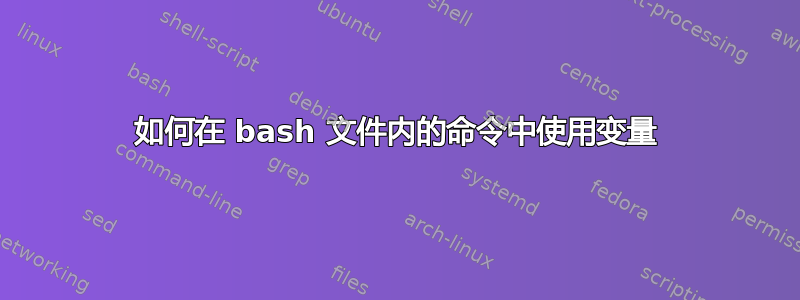 如何在 bash 文件内的命令中使用变量