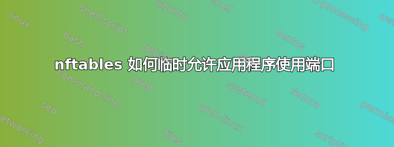 nftables 如何临时允许应用程序使用端口