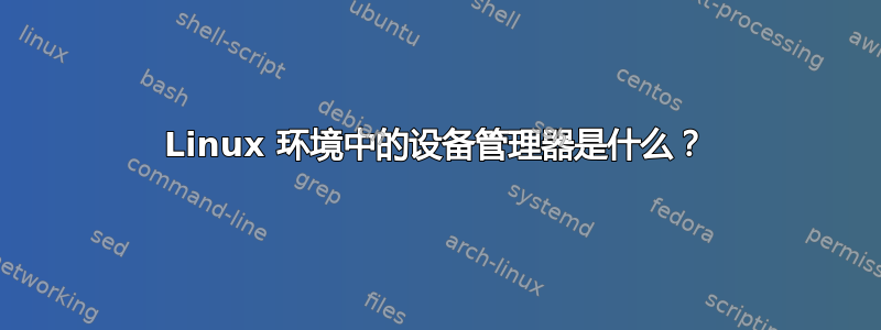 Linux 环境中的设备管理器是什么？