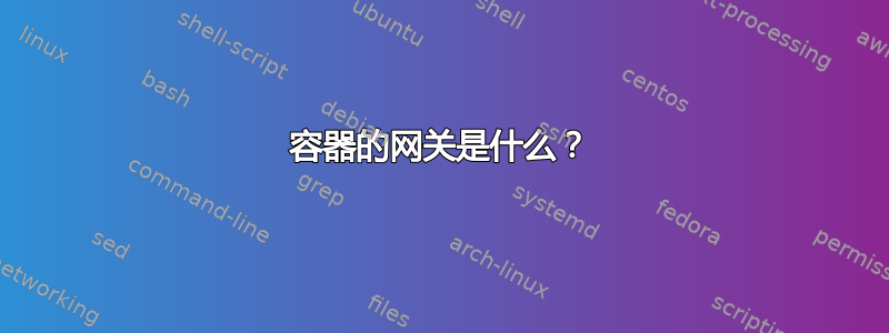 容器的网关是什么？