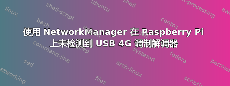 使用 NetworkManager 在 Raspberry Pi 上未检测到 USB 4G 调制解调器