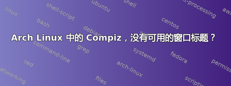 Arch Linux 中的 Compiz，没有可用的窗口标题？