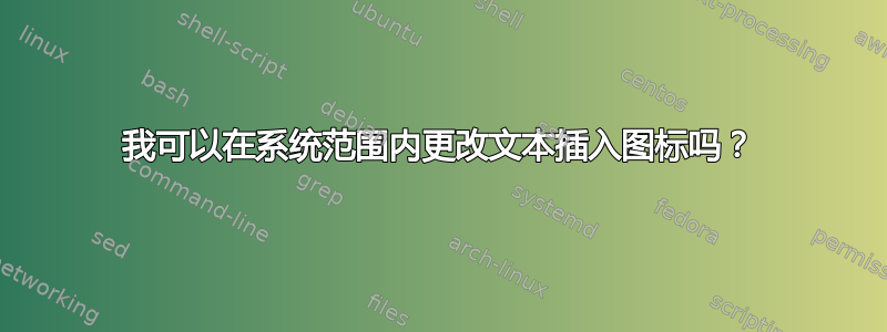 我可以在系统范围内更改文本插入图标吗？