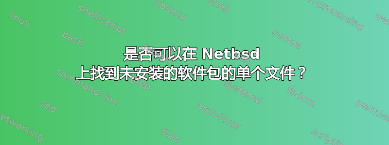 是否可以在 Netbsd 上找到未安装的软件包的单个文件？