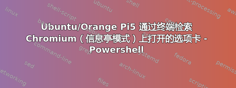 Ubuntu/Orange Pi5 通过终端检索 Chromium（信息亭模式）上打开的选项卡 - Powershell