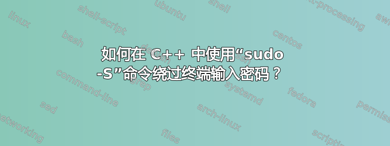 如何在 C++ 中使用“sudo -S”命令绕过终端输入密码？ 