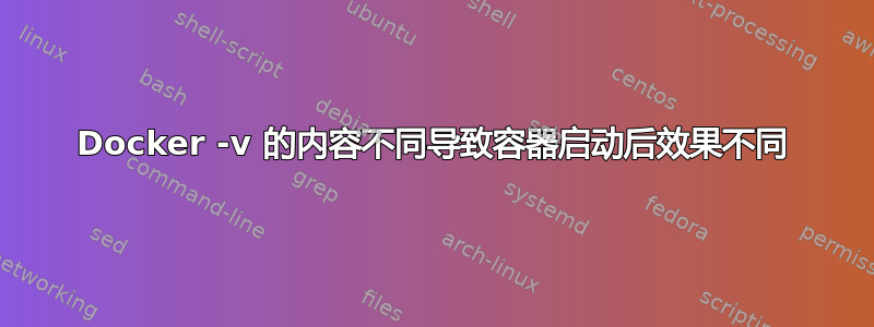 Docker -v 的内容不同导致容器启动后效果不同