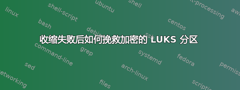 收缩失败后如何挽救加密的 LUKS 分区