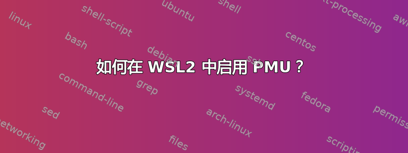 如何在 WSL2 中启用 PMU？