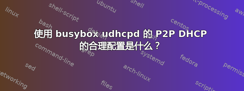 使用 busybox udhcpd 的 P2P DHCP 的合理配置是什么？