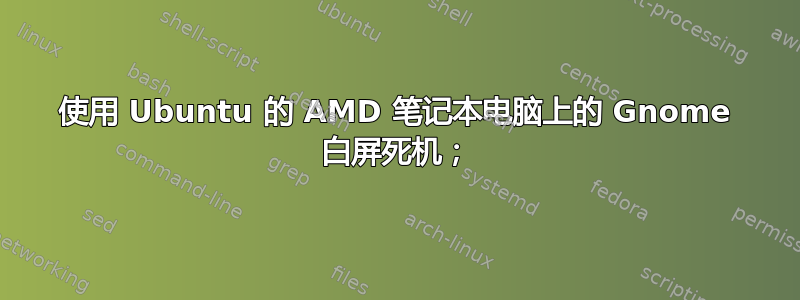 使用 Ubuntu 的 AMD 笔记本电脑上的 Gnome 白屏死机；