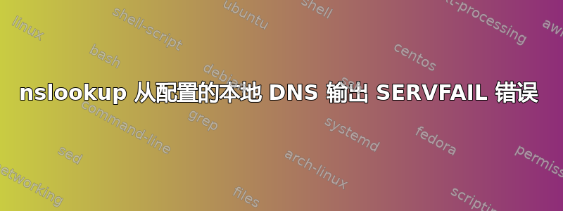 nslookup 从配置的本地 DNS 输出 SERVFAIL 错误