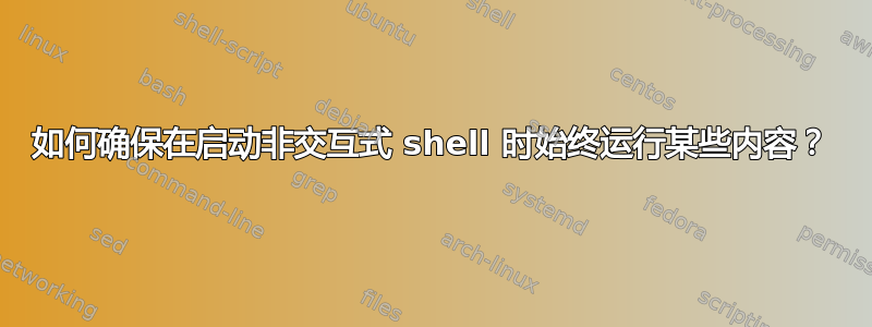 如何确保在启动非交互式 shell 时始终运行某些内容？