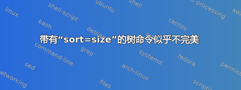 带有“sort=size”的树命令似乎不完美