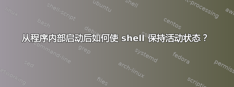 从程序内部启动后如何使 shell 保持活动状态？