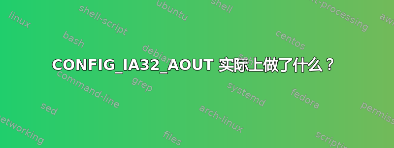 CONFIG_IA32_AOUT 实际上做了什么？