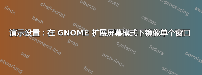 演示设置：在 GNOME 扩展屏幕模式下镜像单个窗口