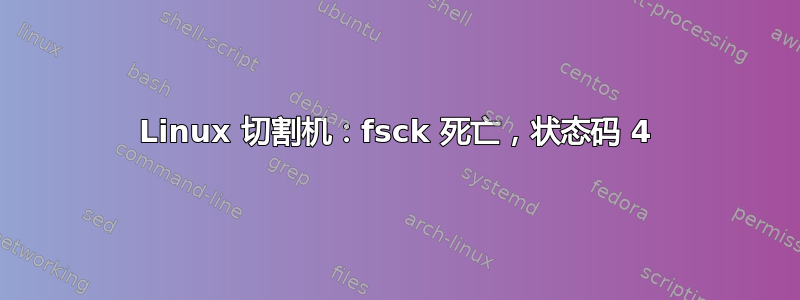 Linux 切割机：fsck 死亡，状态码 4