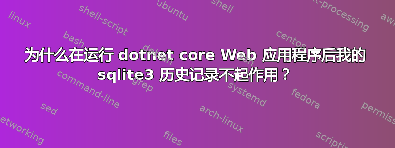 为什么在运行 dotnet core Web 应用程序后我的 sqlite3 历史记录不起作用？