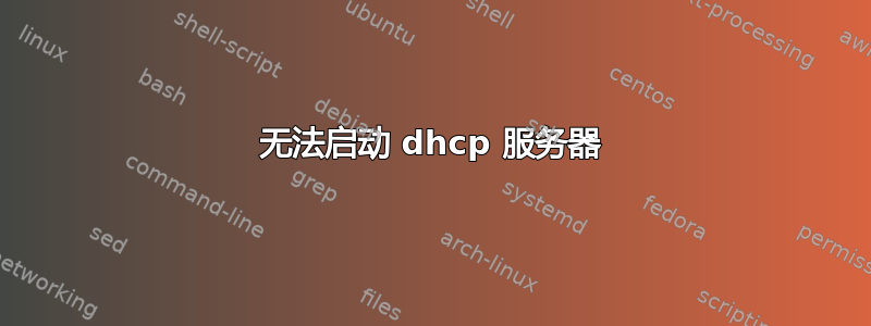 无法启动 dhcp 服务器