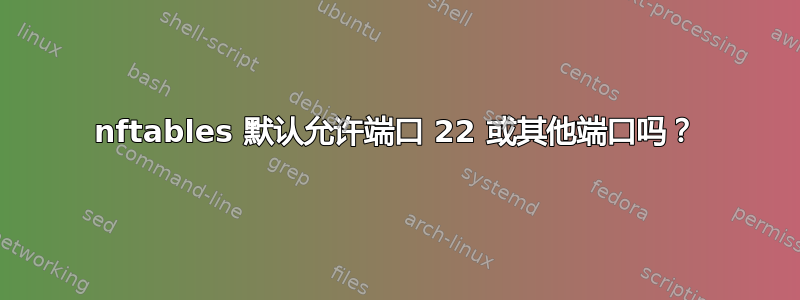 nftables 默认允许端口 22 或其他端口吗？