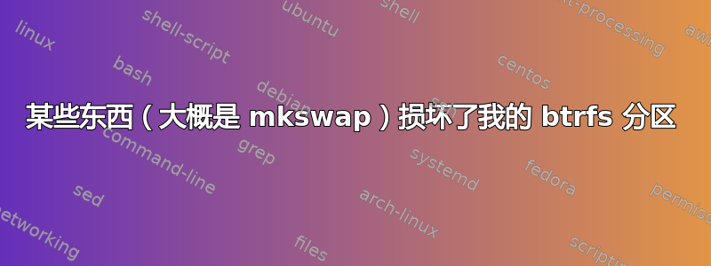 某些东西（大概是 mkswap）损坏了我的 btrfs 分区