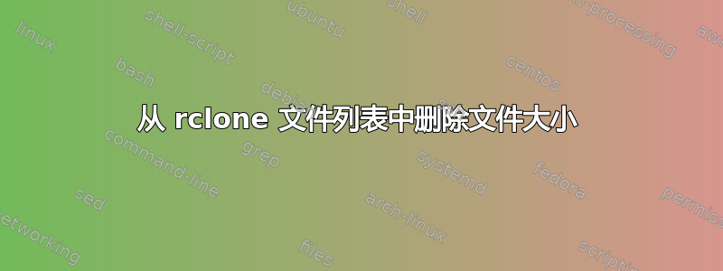 从 rclone 文件列表中删除文件大小