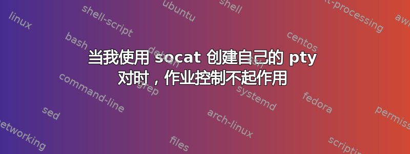 当我使用 socat 创建自己的 pty 对时，作业控制不起作用