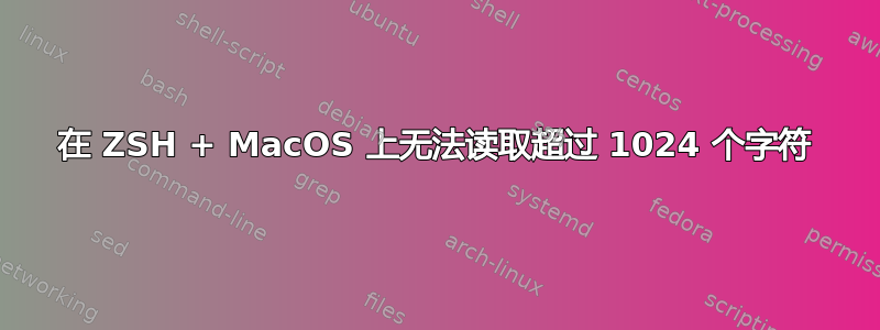 在 ZSH + MacOS 上无法读取超过 1024 个字符