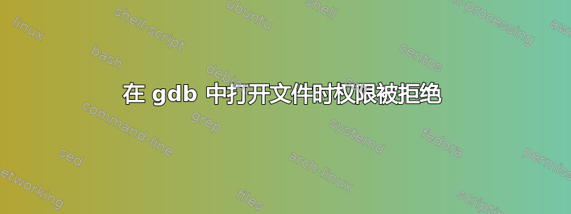 在 gdb 中打开文件时权限被拒绝