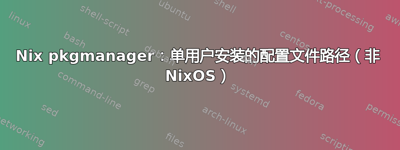 Nix pkgmanager：单用户安装的配置文件路径（非 NixOS）