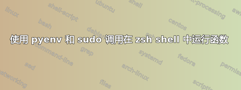 使用 pyenv 和 sudo 调用在 zsh shell 中运行函数