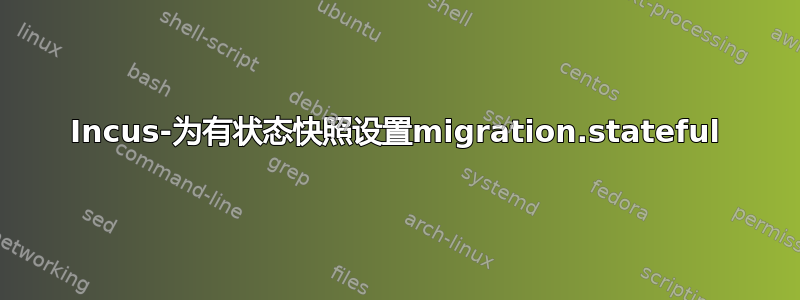 Incus-为有状态快照设置migration.stateful