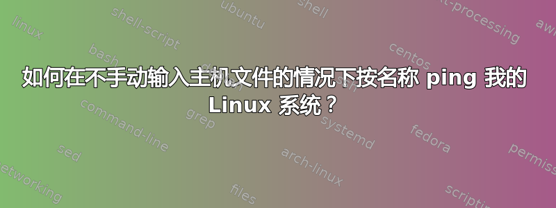 如何在不手动输入主机文件的情况下按名称 ping 我的 Linux 系统？