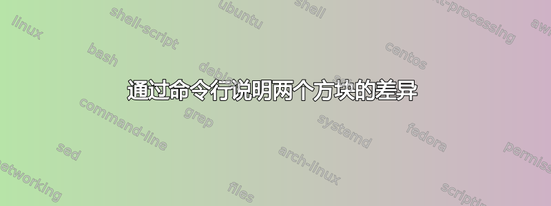 通过命令行说明两个方块的差异