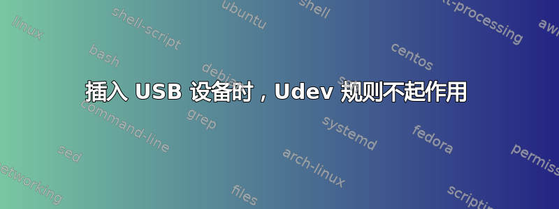 插入 USB 设备时，Udev 规则不起作用