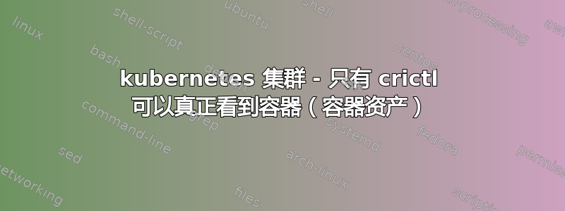 kubernetes 集群 - 只有 crictl 可以真正看到容器（容器资产）