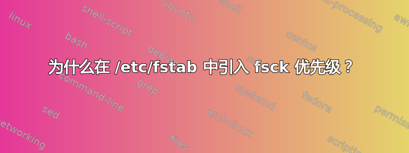 为什么在 /etc/fstab 中引入 fsck 优先级？