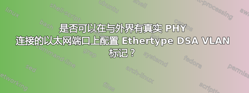 是否可以在与外界有真实 PHY 连接的以太网端口上配置 Ethertype DSA VLAN 标记？