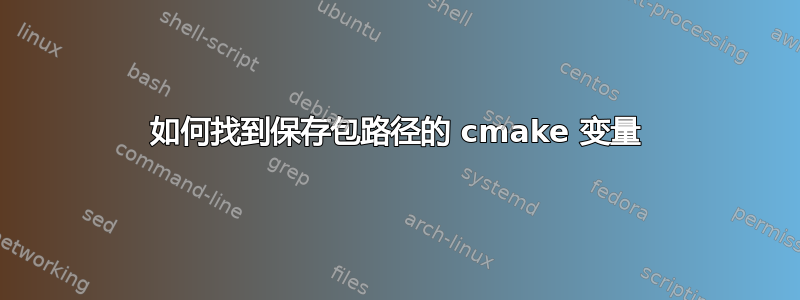 如何找到保存包路径的 cmake 变量