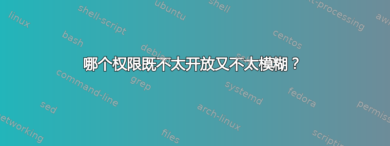 哪个权限既不太开放又不太模糊？