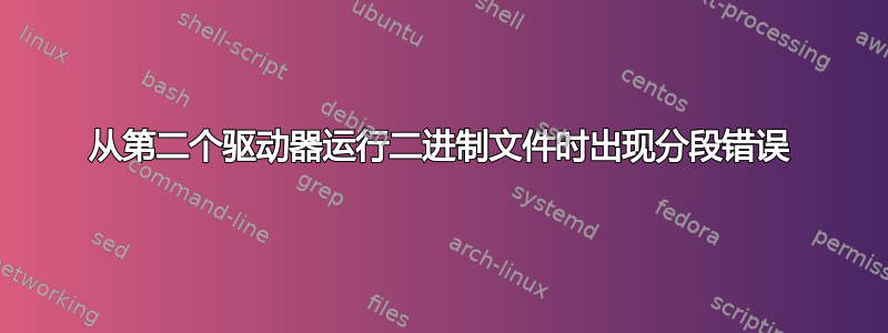 从第二个驱动器运行二进制文件时出现分段错误