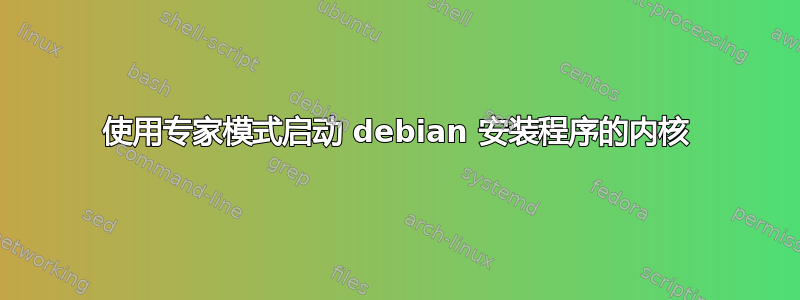 使用专家模式启动 debian 安装程序的内核