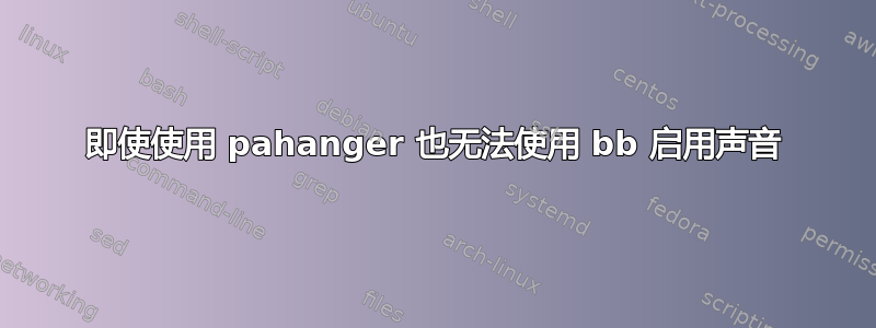 即使使用 pahanger 也无法使用 bb 启用声音