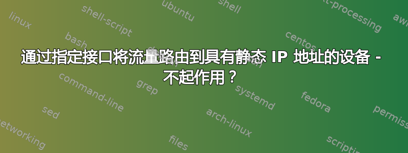 通过指定接口将流量路由到具有静态 IP 地址的设备 - 不起作用？