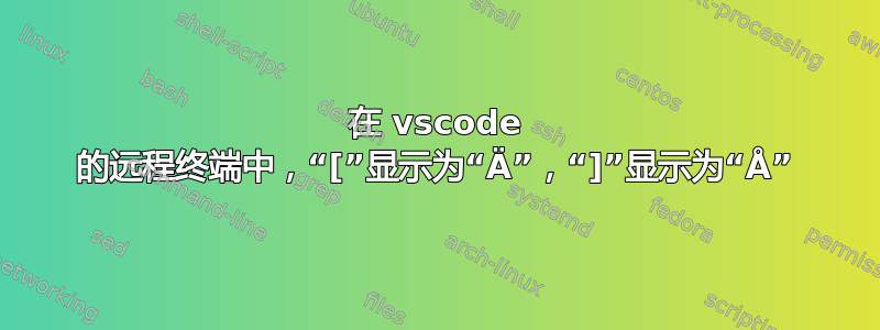 在 vscode 的远程终端中，“[”显示为“Ä”，“]”显示为“Å”