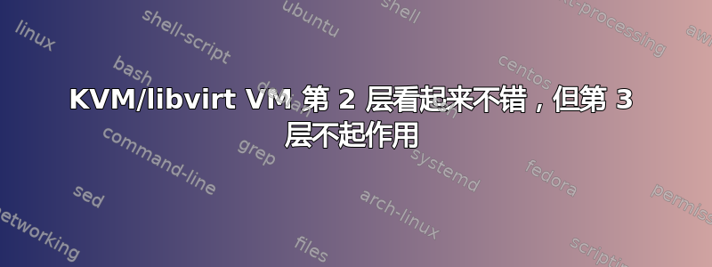 KVM/libvirt VM 第 2 层看起来不错，但第 3 层不起作用